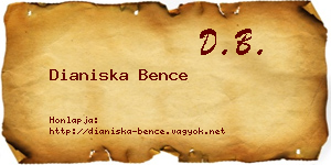 Dianiska Bence névjegykártya