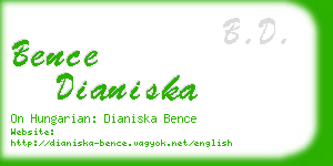 bence dianiska business card